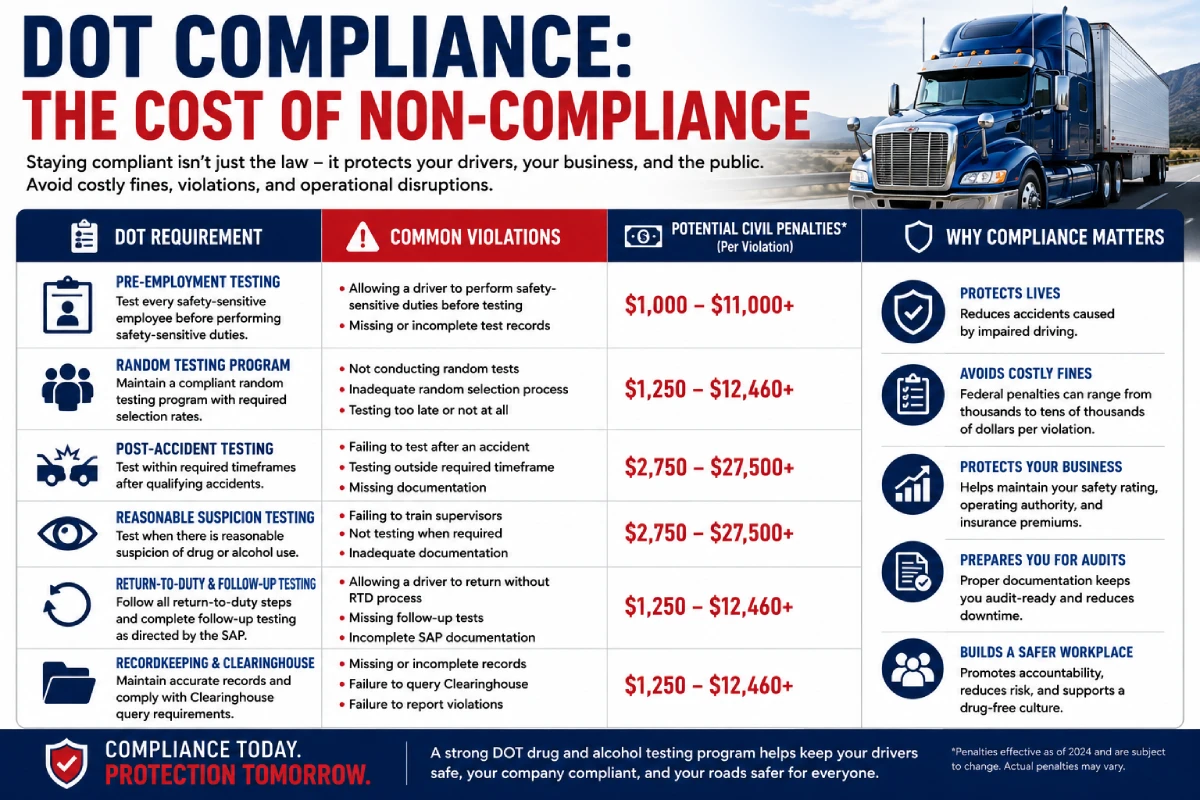 The High Cost of Non-Compliance Why Every DOT Employer Must Take Drug and Alcohol Testing Seriously